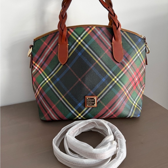 Dooney & Bourke Handbags - Dooney & Bourke Tartan Satchel - Red, Green, Blue